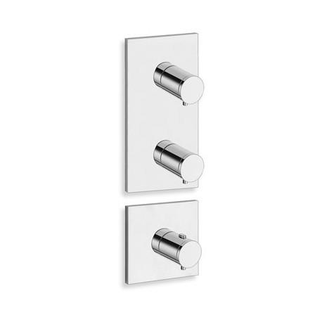 FACADE EXTERNE TRIVERDE 2 SORTIES POUR MECANISME PD70200 CHROME - CRISTINA ONDYNA XT88251