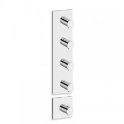 FACADE EXTERNE TRIVERDE 4 SORTIES POUR MECANISME PD70400 CHROME - CRISTINA ONDYNA XT88451
