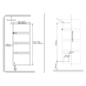 Sèche-serviette connecté ATLANTIC SENSIUM Blanc pilotage intelligent 1750W Mât à droite - 814118