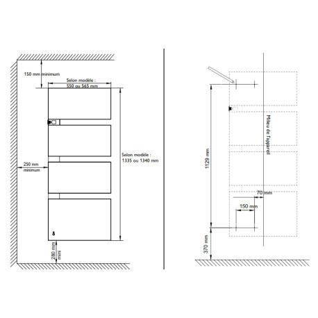 Sèche-serviette connecté ATLANTIC SENSIUM Noir pilotage intelligent 1750W Mat à gauche - 814121