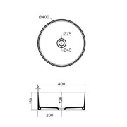 Vasque en céramique pour lavabo rond Bleu Pétrol CIOTOLA - CRISTINA ONDYNA CI40605
