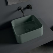 Vasque en céramique pour lavabo carré Gris Lagon CIOTOLA - CRISTINA ONDYNA CI40703