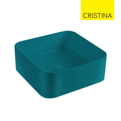 Vasque en céramique pour lavabo carré Bleu Pétrol CIOTOLA - CRISTINA ONDYNA CI40705