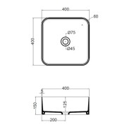 Vasque en céramique pour lavabo carré Bleu Pétrol CIOTOLA - CRISTINA ONDYNA CI40705