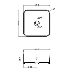 Vasque en céramique pour lavabo carré Bleu Pétrol CIOTOLA - CRISTINA ONDYNA CI40705