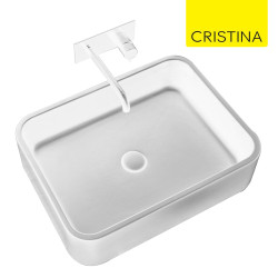Vasque lavabo céramique à poser Blanc Brillant COSA Medium - CRISTINA ONDYNA COSA6045