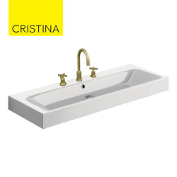 Vasque lavabo céramique 3 trous Blanc Brillant CIOTOLA - CRISTINA ONDYNA WCE10003