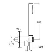 Ensemble applique prise d'eau douchette Chromé - CRISTINA ONDYNA PD65451