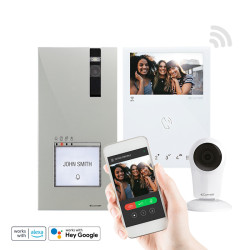 Kit Vidéo Quadra Et Mini Wi-Fi 2 Fils + Wicams02Fa - COMELIT 8451V/CAM 