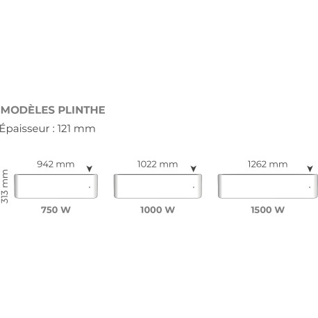 Radiateur Fonte NOIROT CALIDOO Nativ Plinthe 1500W blanc connecté INTUIS M152415