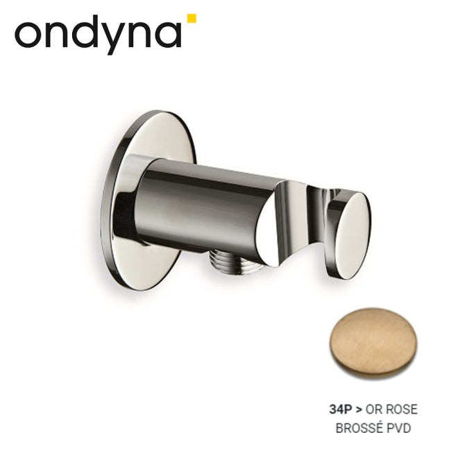 Applique Prise D'Eau Ronde Or Rose Brosse HYDROTHERAPIE - CRISTINA ONDYNA PD44634P