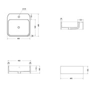 Vasque lavabo céramique Blanc Brillant COSA - CRISTINA ONDYNA COSA4848