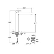 Mitigeur Lavabo Omega Or  Brosse - CRISTINA ONDYNA OG22996P