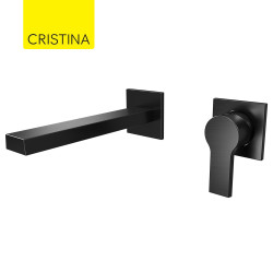 Mitigeur lavabo mural Chromé Noir Brossé OMEGA - CRISTINA ONDYNA OG23775