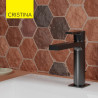 Mitigeur lavabo large Chromé Noir Brossé OMEGA - CRISTINA ONDYNA OG22375