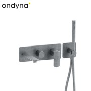 Bain Douche Mural Profilo Encastre 2 Sorties Metal Brosse Robinetterie PROFILO - CRISTINA ONDYNA PF10277 