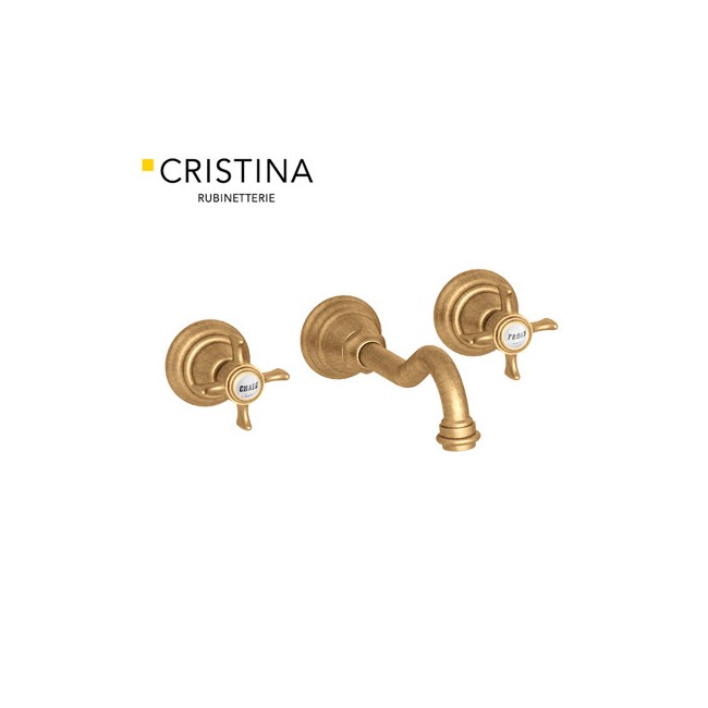 MELANGEUR LAVABO MURAL CHAMBORD VIEUX BRONZE - CRISTINA ONDYNA CH24292