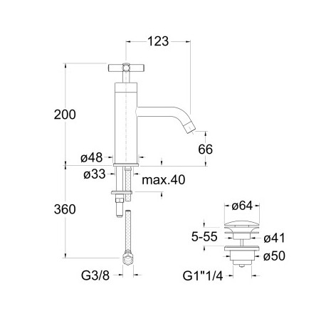 LAVABO EXECUTIVE CARTOUCHE PROGRESSIVE CHROME-CRISTINA ONDYNA EV20751