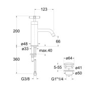 LAVABO EXECUTIVE CARTOUCHE PROGRESSIVE CHROME-CRISTINA ONDYNA EV20751