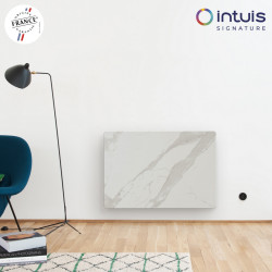 Radiateur à inertie KERAMOS Nativ Horizontal 1000W Céramique marbre blanc - INTUIS SIGNATURE K164113 