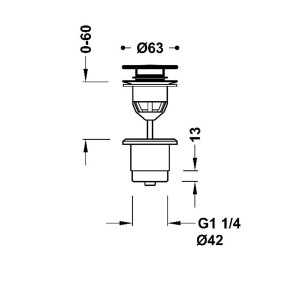 Bonde de vidage clic-clac Simple-Rapid pour lavabo Noir Mat - TRES 24284001NM 