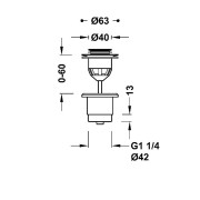Bonde de vidage clic-clac Simple-Rapid pour lavabo Laiton vieilli Mat - TRES 24284002LM 