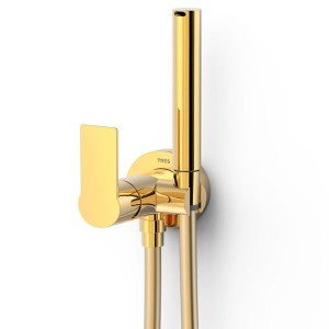 Mitigeur encastré avec douche pour WC Or 24K - TRES 20522301OR