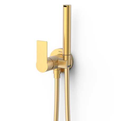 Mitigeur encastré avec douche pour WC Or Mat 24K - TRES 20522301OM