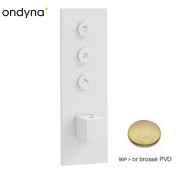 Façade Thermo Twist thermostatique 3 Sorties Or Brossé Quadri - CRISTINA ONDYNA XQ61396P