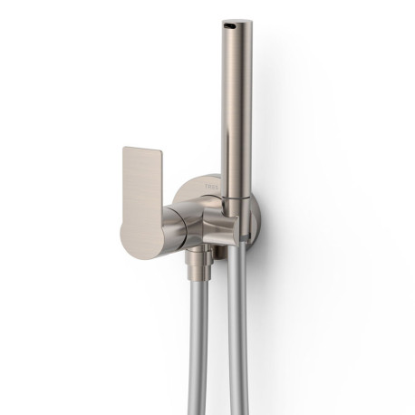 Mitigeur encastré avec douche pour WC Acier  - TRES 20522201AC