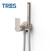 Mitigeur encastré avec douche pour WC Acier  - TRES 20522201AC