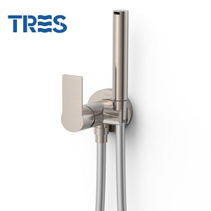 Mitigeur encastré avec douche pour WC Acier  - TRES 20522201AC