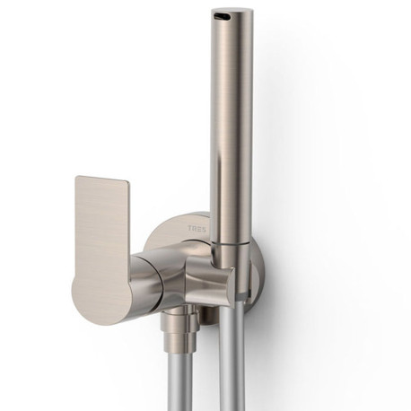 Mitigeur encastré avec douche pour WC Acier  - TRES 20522201AC