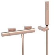 Mitigeur mural pour douche en laiton Or Rose Mat 24K - TRES 21116701OPM