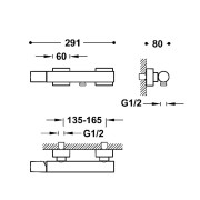 Mitigeur mural pour douche en laiton Or Rose Mat 24K - TRES 21116701OPM