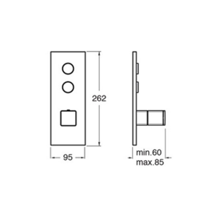 Façade douche Thermo Twist thermostatique 2 sorties Or Brossé - CRISTINA ONDYNA XQ61296P