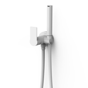 Mitigeur encastré avec douche pour WC  Blanc mat - TRES 20522201BM