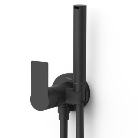 Mitigeur encastré avec douche pour WC Noir mat - TRES 20522201NM