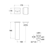 Façade Mitigeur Lavabo Murale Tabula Or Rose Brossé - CRISTINA ONDYNA TA25734P