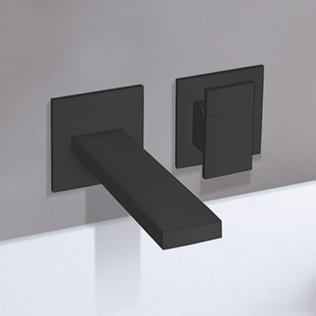 Façade Mitigeur Lavabo Murale Tabula Chromé Noir - CRISTINA ONDYNA TA25772