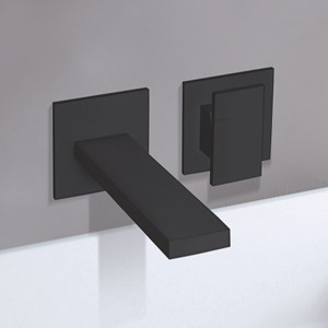 Façade Mitigeur Lavabo Murale Tabula Chromé Noir - CRISTINA ONDYNA TA25772