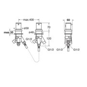Bain Douche Or Rose Brossé Triverde  2 Sorties - CRISTINA ONDYNA XT14234P