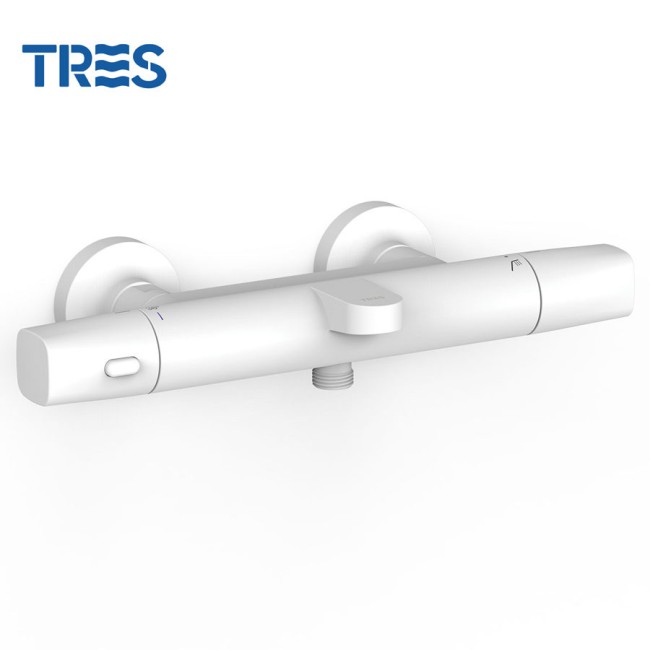 Robinet thermostatique mural OVER-WALL pour baignoire et douche Blanc mat - TRES 19017404BM