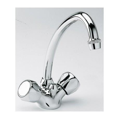 LAVABO ORDO BEC HAUT TETES CERAMIQUE CHROME + VIDAGE - CRISTINA ONDYNA OR11251