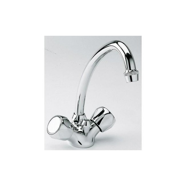 LAVABO ORDO BEC HAUT TETES CERAMIQUE CHROME + VIDAGE - CRISTINA ONDYNA OR11251