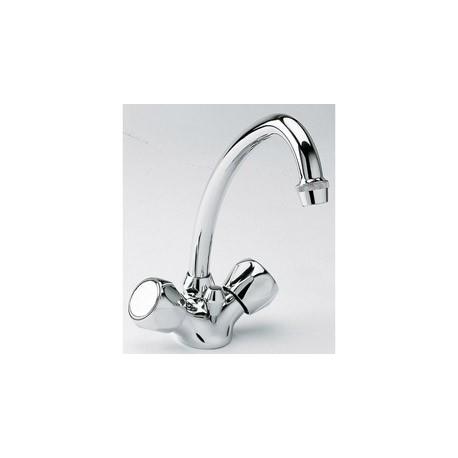 LAVABO ORDO BEC HAUT TETES CERAMIQUE CHROME + VIDAGE - CRISTINA ONDYNA OR11251
