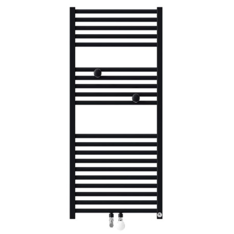 Sèche-serviettes eau chaude raccordement sur les collecteurs 717W RIVA 4 noir carbone - THERMOR 471613