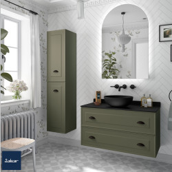 Meuble salle de bain RENOIR 100cm 2 tiroirs Green Forest - Salgar 91315