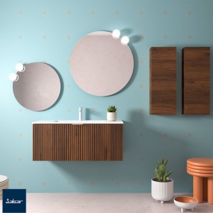 Meuble salle de bain BIBA 100cm 1 tiroir Noyer Maya - SALGAR 102249