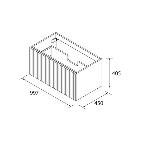 Meuble salle de bain BIBA 100cm 1 tiroir Noyer Maya - SALGAR 102249